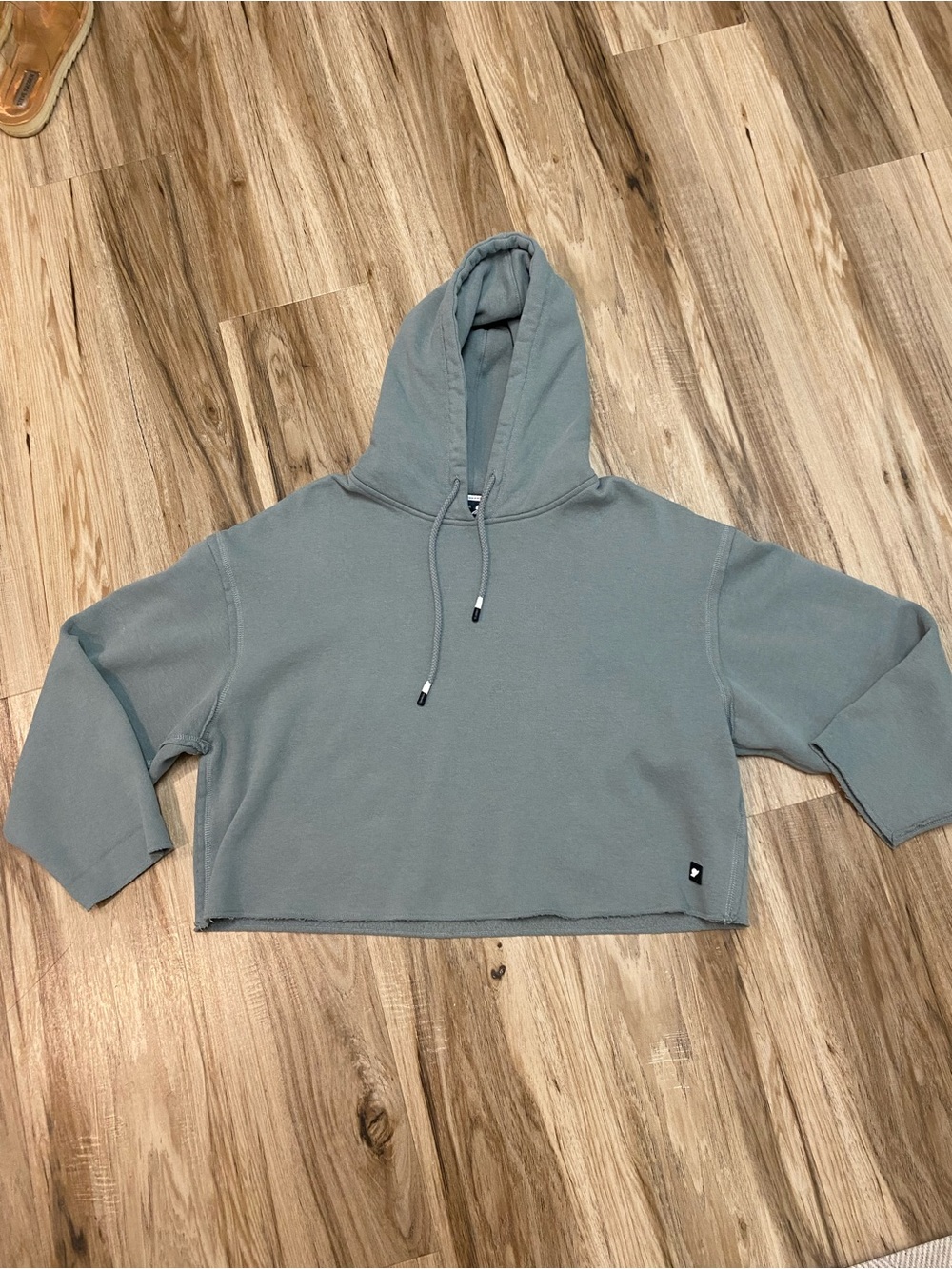 FUNDAMENTAL COAST CALIFORNIA STYLE CROPPED HOODIE SWEATSHIRT SAGE GREEN SZ SMALL